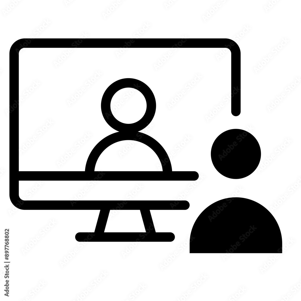 Icon of Person working from home on the computers Icon of Person working from home on the computers