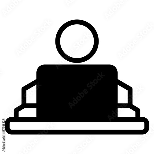 Icon of Person working from home on the computers