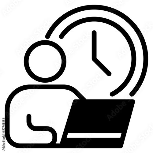 Icon of Person working from home on the computers