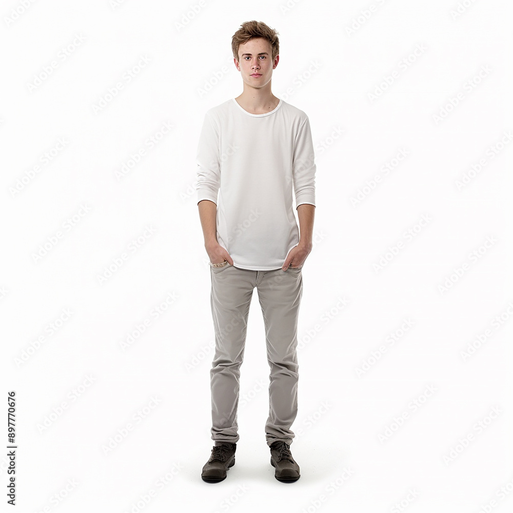 Full Length Portrait of Young Man