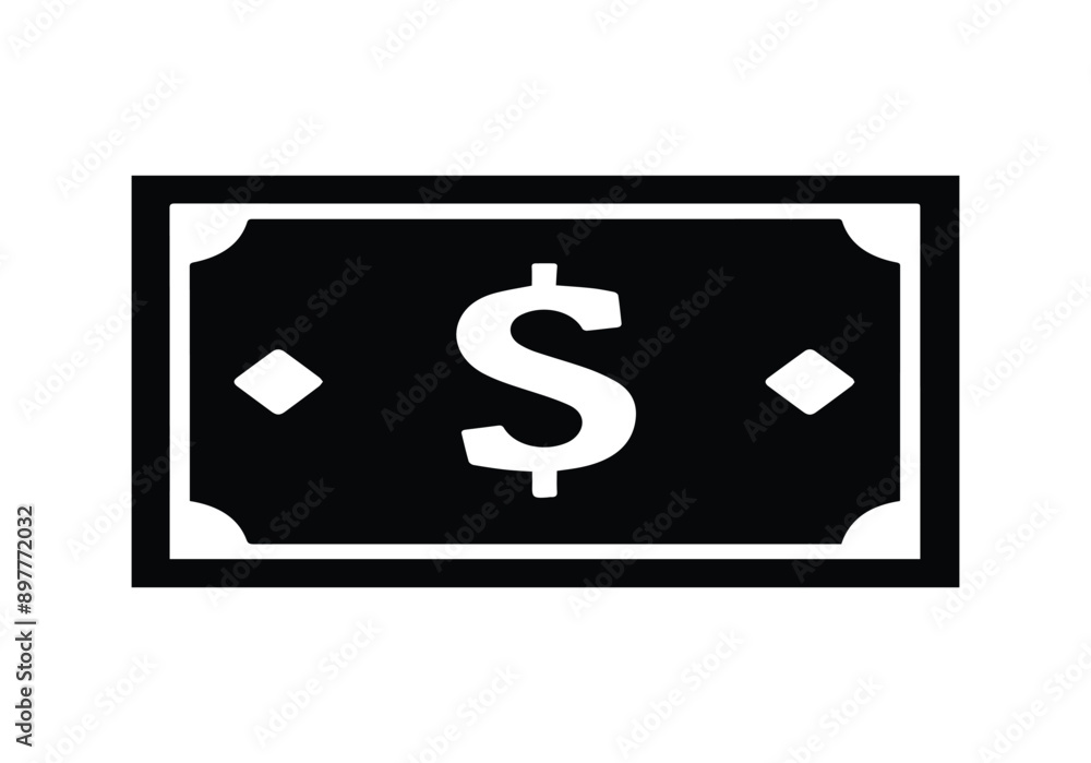 Dollar paper icon black and green color. banking cost marketing earn design. Dollar paper icon black and green color. banking cost marketing earn design.
