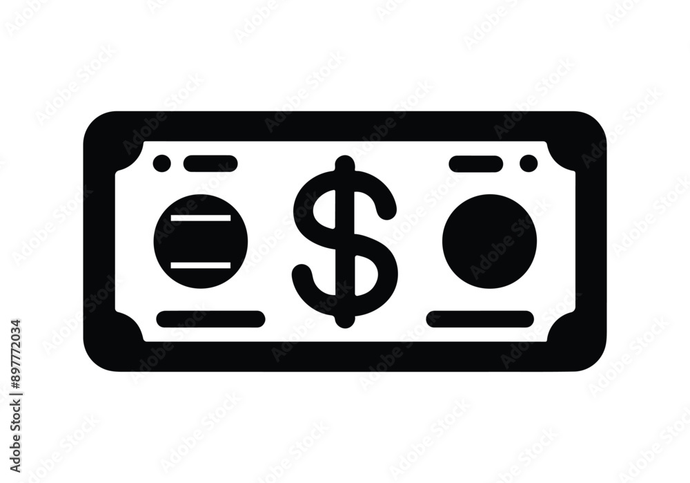 Dollar paper icon black and green color. banking cost marketing earn design. Dollar paper icon black and green color. banking cost marketing earn design.