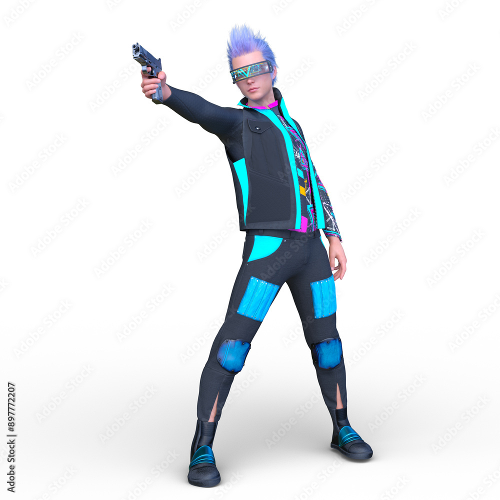 サイバー戦士　3DCGレンダリング