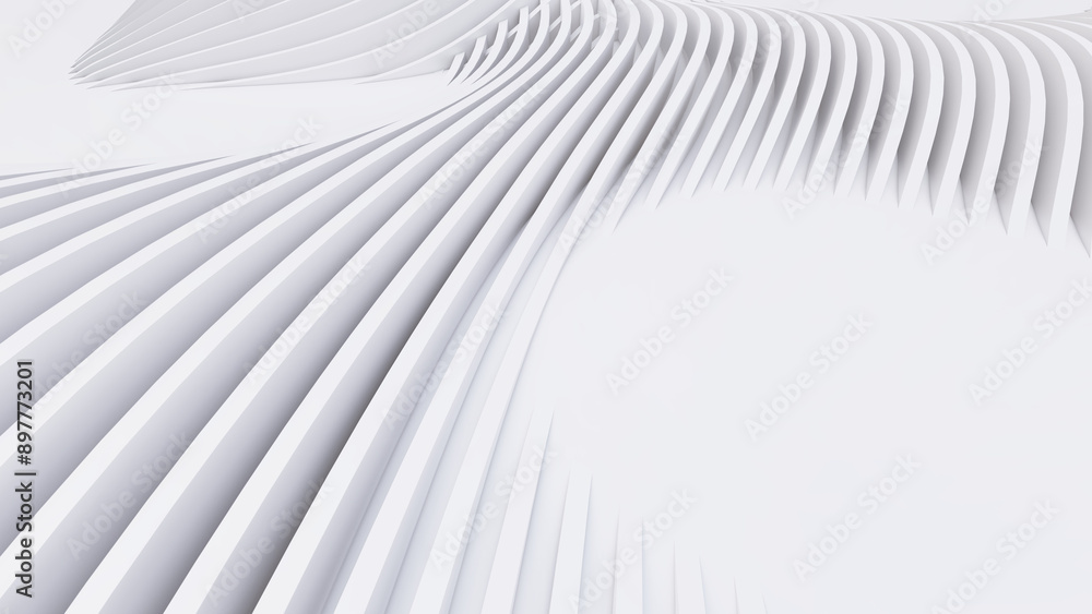 Abstract Curved Shapes. White Circular Background. Abstract Curved Shapes. White Circular Background.