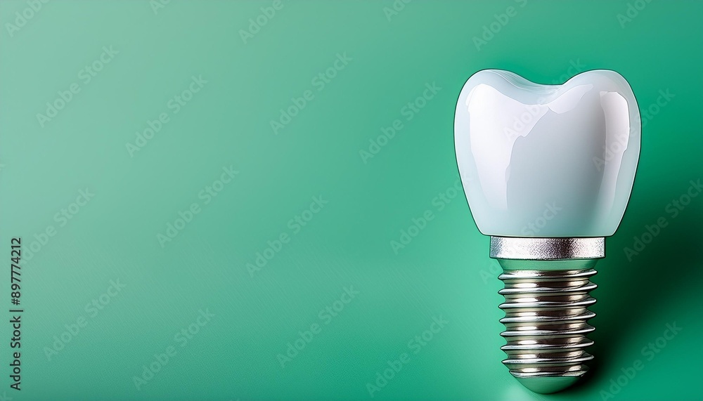 歯のインプラントの3Dイラスト(3D illustration of tooth implant.) 歯のインプラントの3Dイラスト(3D illustration of tooth implant.)