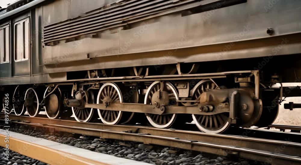 Railway Wheels in Motion: Ground-Level View Railway Wheels in Motion: Ground-Level View