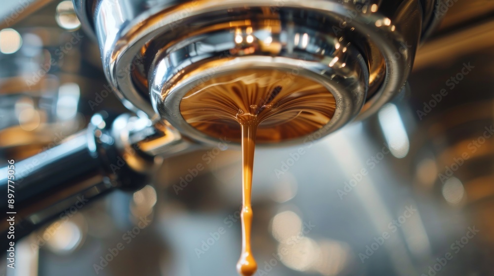 A coffee machine is pouring coffee into a cup. A coffee machine is pouring coffee into a cup.