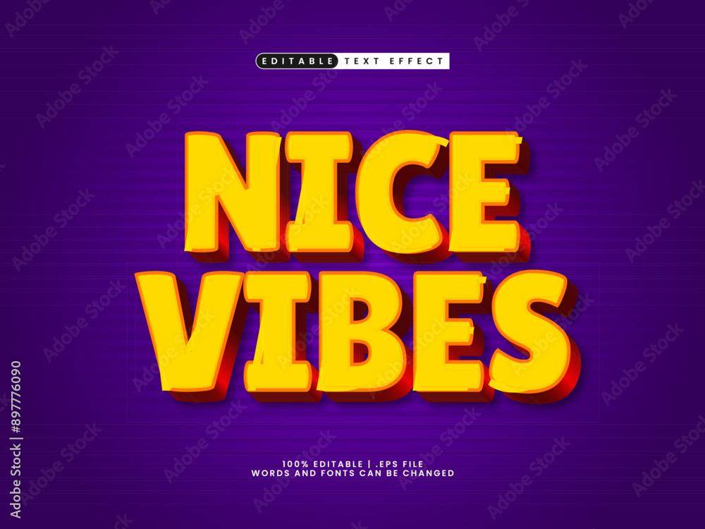 nice vibes editable text effect in simple and modern text style nice vibes editable text effect in simple and modern text style