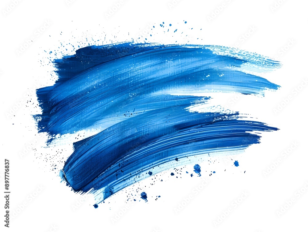 blue paint brush strokes in watercolor isolated against white background blue paint brush strokes in watercolor isolated against white background