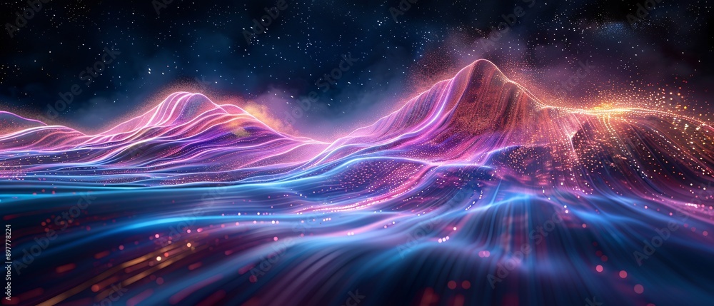 Neon light streams, immersive backdrop. Neon light streams, immersive backdrop.