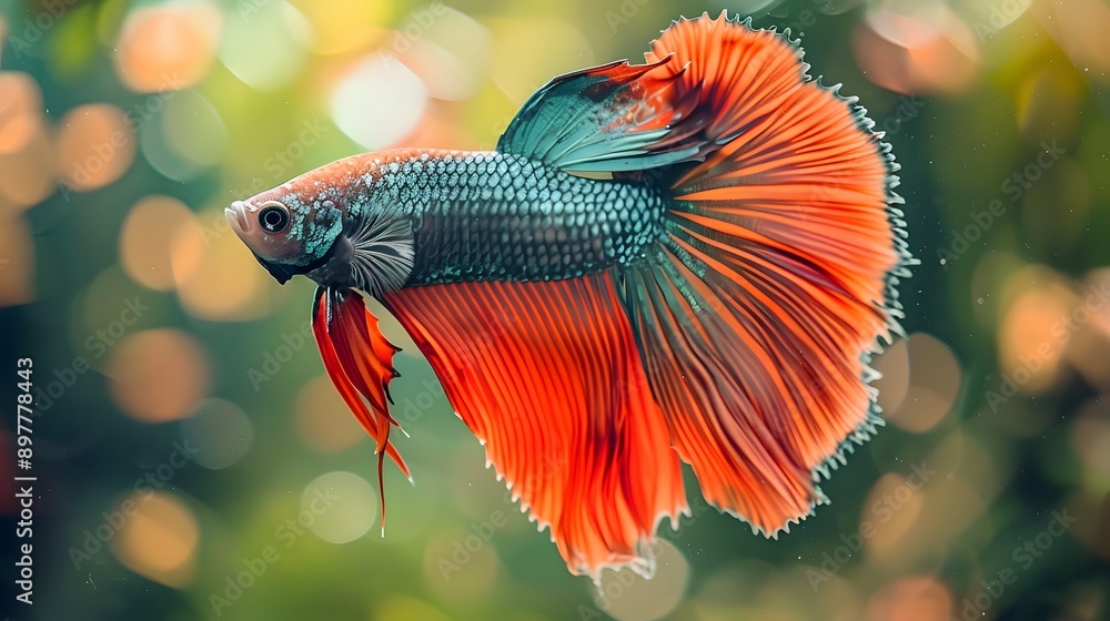 betta fish with flowing tail swims in the underwater world betta fish with flowing tail swims in the underwater world