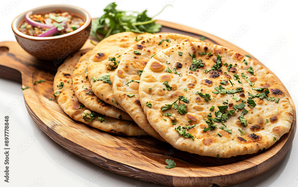 Plate of tasty Khakra with on white background. Plate of tasty Khakra with on white background.