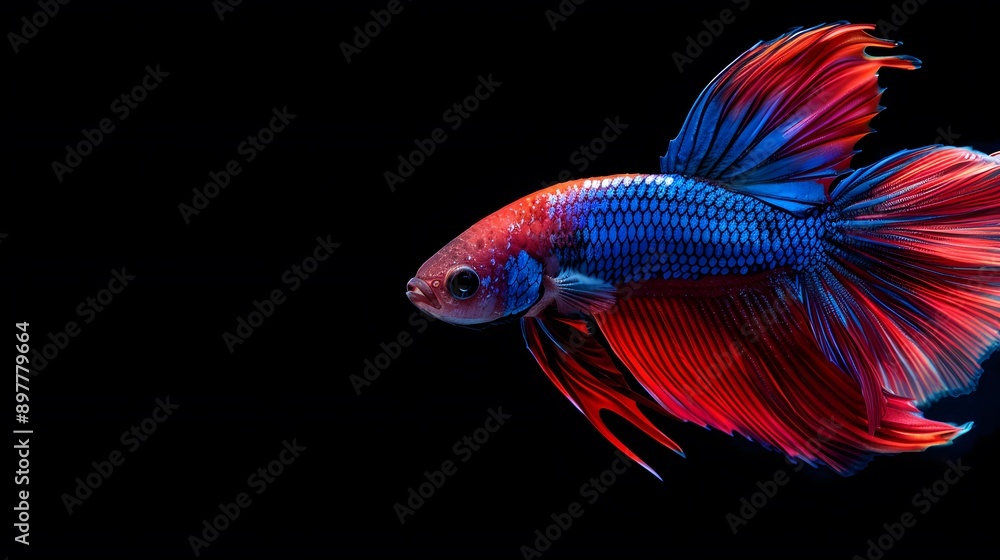 betta fish with flowing tail swims in the underwater world betta fish with flowing tail swims in the underwater world