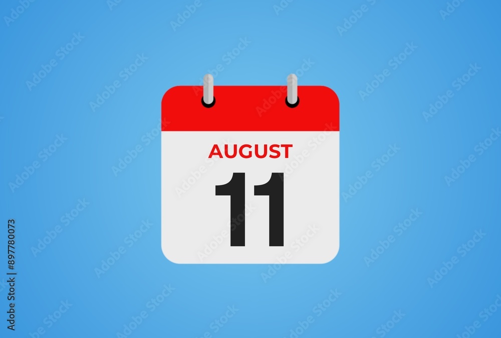Icon calendar day. 11 August. 11th days of the month, illustration style. Date day of week Sunday, Monday, Tuesday, Wednesday, Thursday, Friday, Saturday. Icon calendar day. 11 August. 11th days of the month, illustration style. Date day of week Sunday, Monday, Tuesday, Wednesday, Thursday, Friday, Saturday.