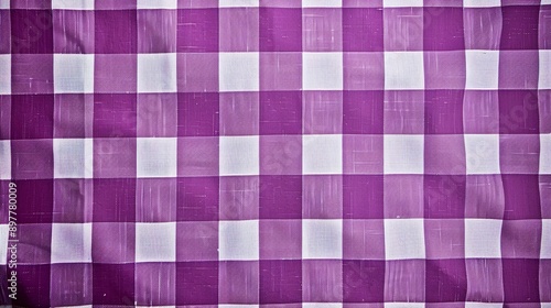 Purple checkered pattern background backgrounds tablecloth linen.