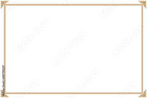Elements of ornate vintage frames. Border gold on white classic corner motifs. Design print for greeting cards, wedding invitations, restaurant menu, royal certificates. Set 35
