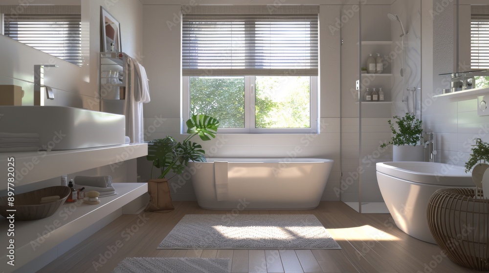 high-resolution, ultra-realistic, 4K, cinematic image of a bathroom with new model furniture and with good view high-resolution, ultra-realistic, 4K, cinematic image of a bathroom with new model furniture and with good view