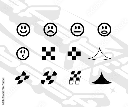 Vector set of different black sparkles icons. Collection of star sparkles symbol. Design on white background.