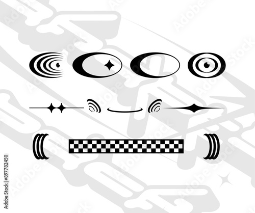 Vector set of different black sparkles icons. Collection of star sparkles symbol. Design on white background.