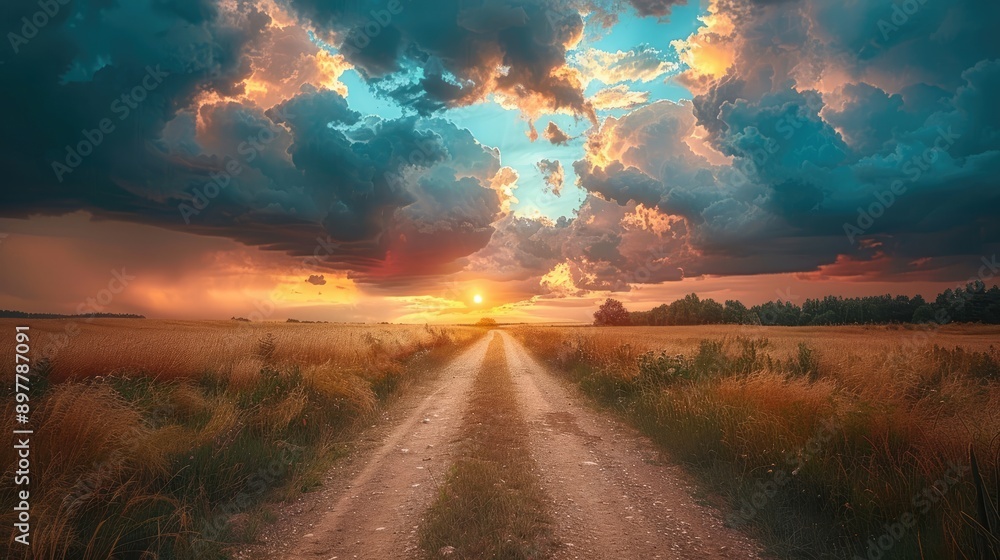 Find a dramatic sky with clouds and capture its mood
