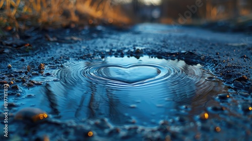 Obraz na płótnie Find an abstract shape in a puddle of water w salonie