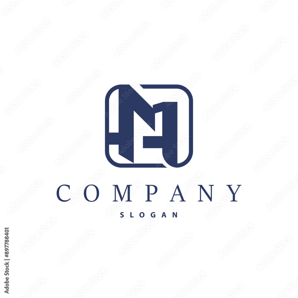 Initial HM Letter Logo, Modern and Luxury Vector Minimalist MH Logo Template Initial HM Letter Logo, Modern and Luxury Vector Minimalist MH Logo Template