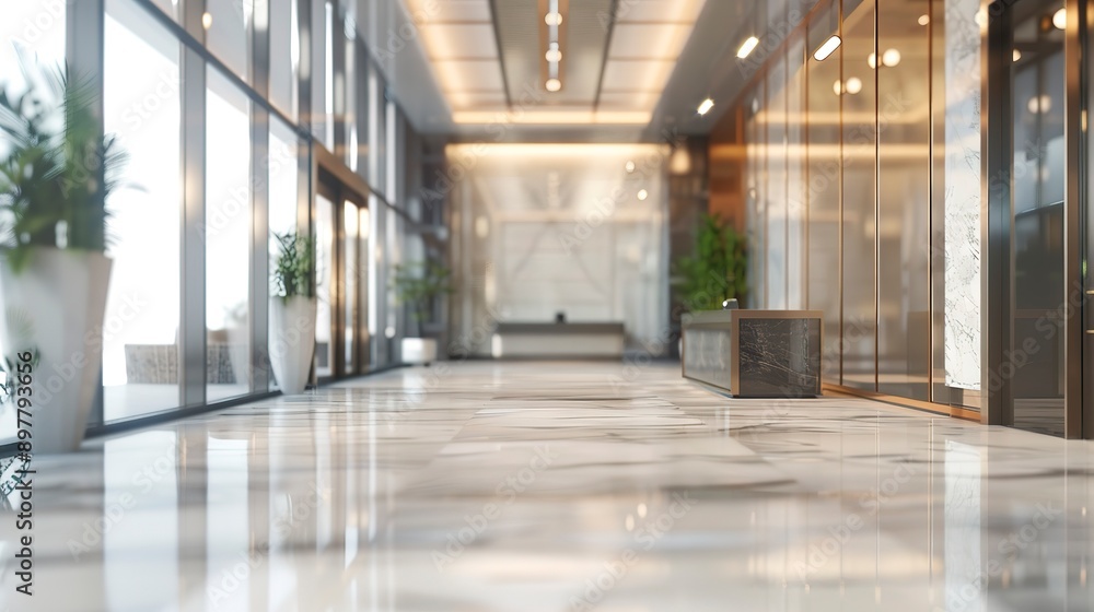 Interior of a modern office lobby 3d rendering mock up blurred Interior of a modern office lobby 3d rendering mock up blurred