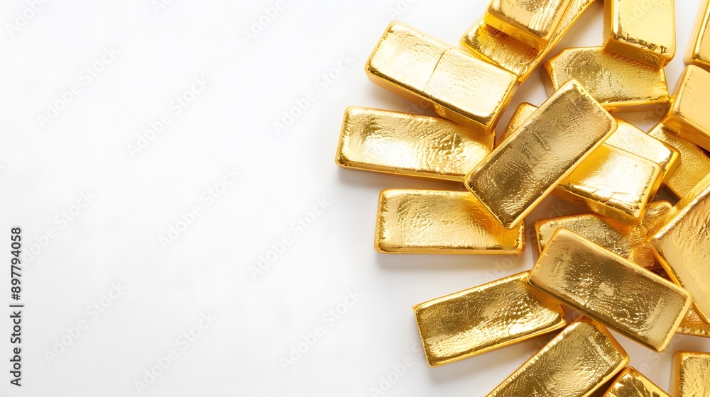 Gold bullion, illustration isolated on white Gold bullion, illustration isolated on white