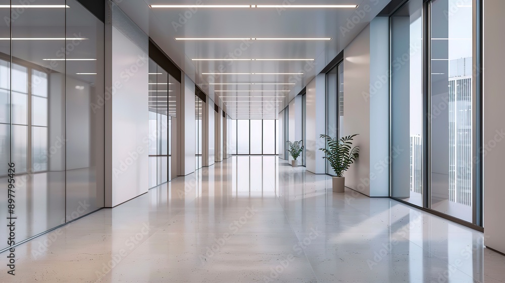 Empty hall in the modern office building Empty hall in the modern office building