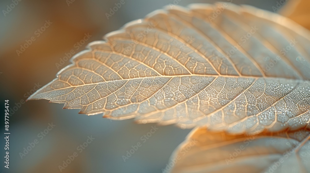 Intricate patterns on a leaf showing fine veins and textures