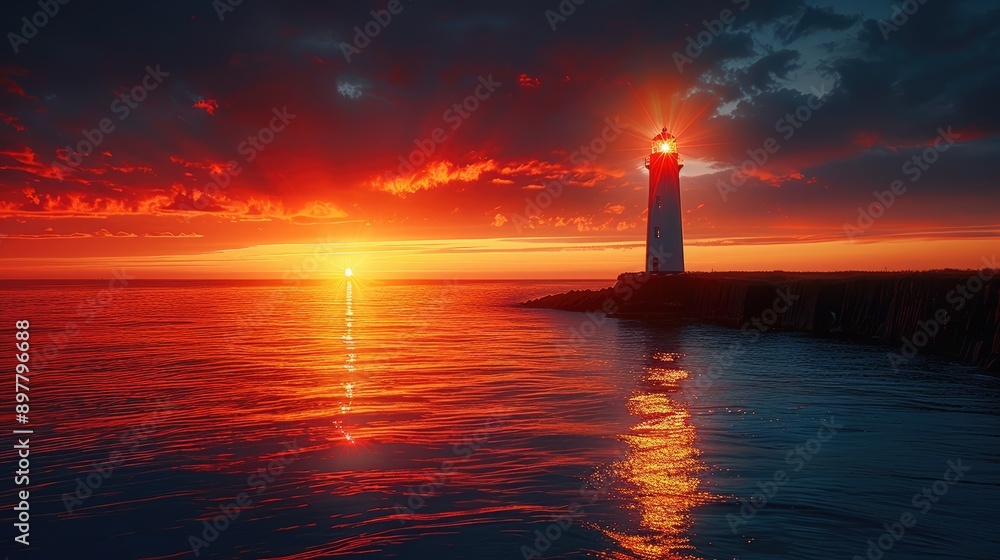 Lighthouse in the last light of the day
