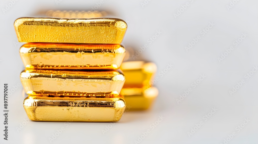 Gold bullion, illustration isolated on white Gold bullion, illustration isolated on white