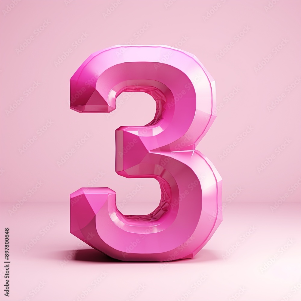 3d pink number 3d pink number