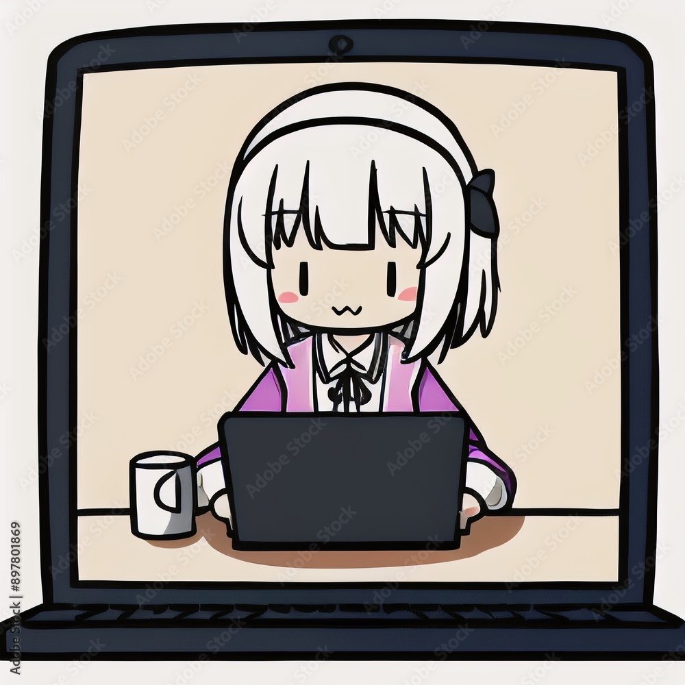 Old woman lady on laptop, yelling at the phone, enjoying the internet, older person, edna, Vector art, Old woman lady on laptop, yelling at the phone, enjoying the internet, older person, edna, Vector art,