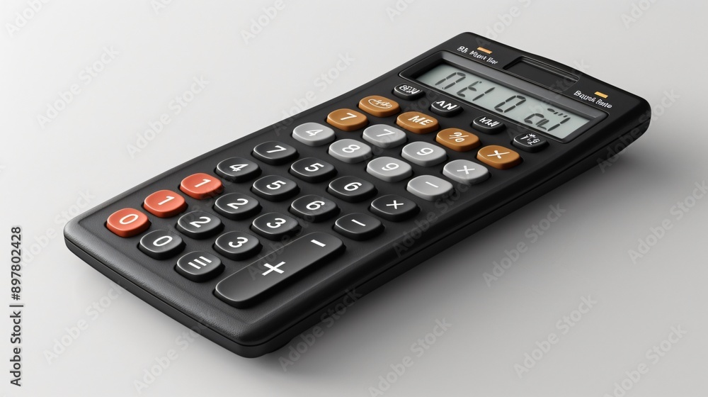 3D calculator with buttons on a white background 3D calculator with buttons on a white background