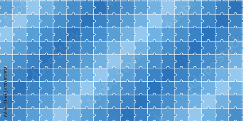 Blue jigsaw pattern. jigsaw line pattern. jigsaw seamless pattern. Decorative elements, clothing, paper wrapping, bathroom tiles, wall tiles, backdrop, background.