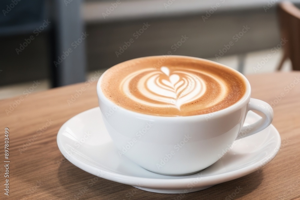 Coffee latte art in a coffee shop Coffee latte art in a coffee shop