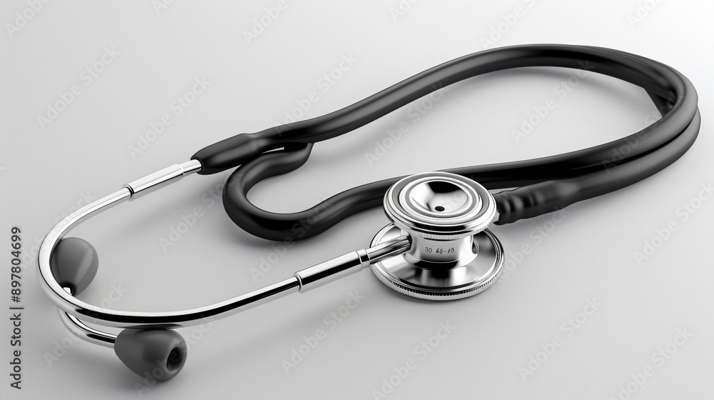 3D medical stethoscope on a white background 3D medical stethoscope on a white background