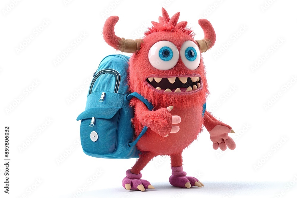 Monster With Schoolbag Monster With Schoolbag