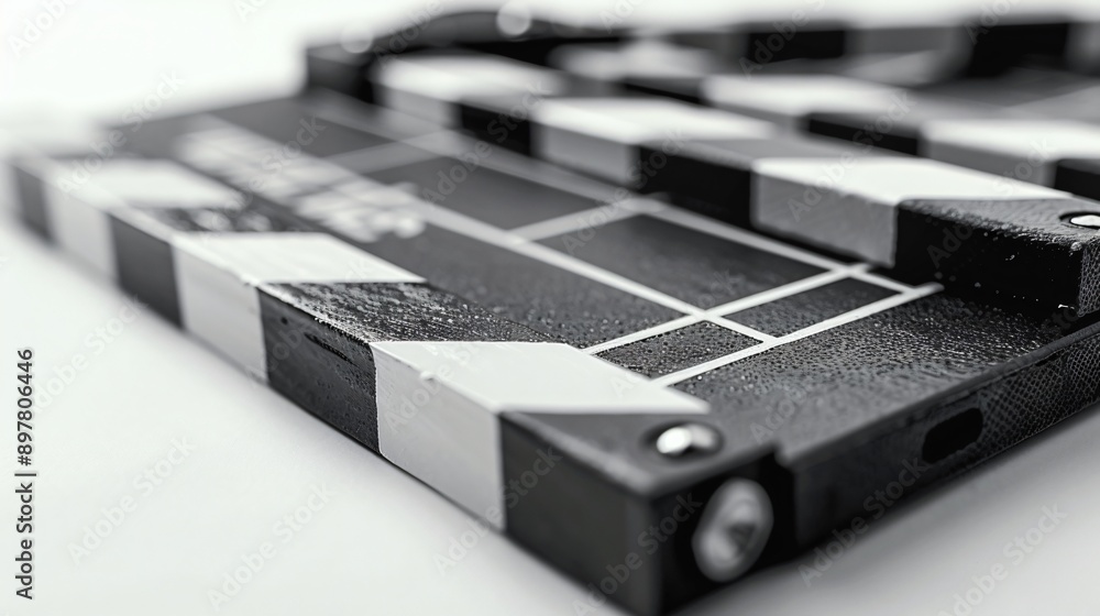 3D movie clapperboard on a white background 3D movie clapperboard on a white background