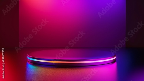 Vibrant illuminated stage with colorful LED lights