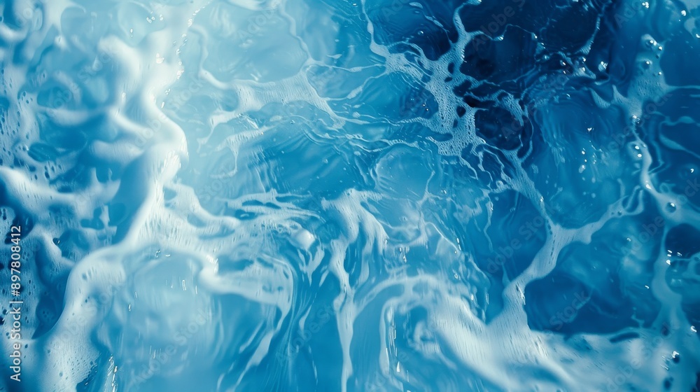 Obraz premium abstract blue color water wave, pure natural swirl pattern texture, background photography