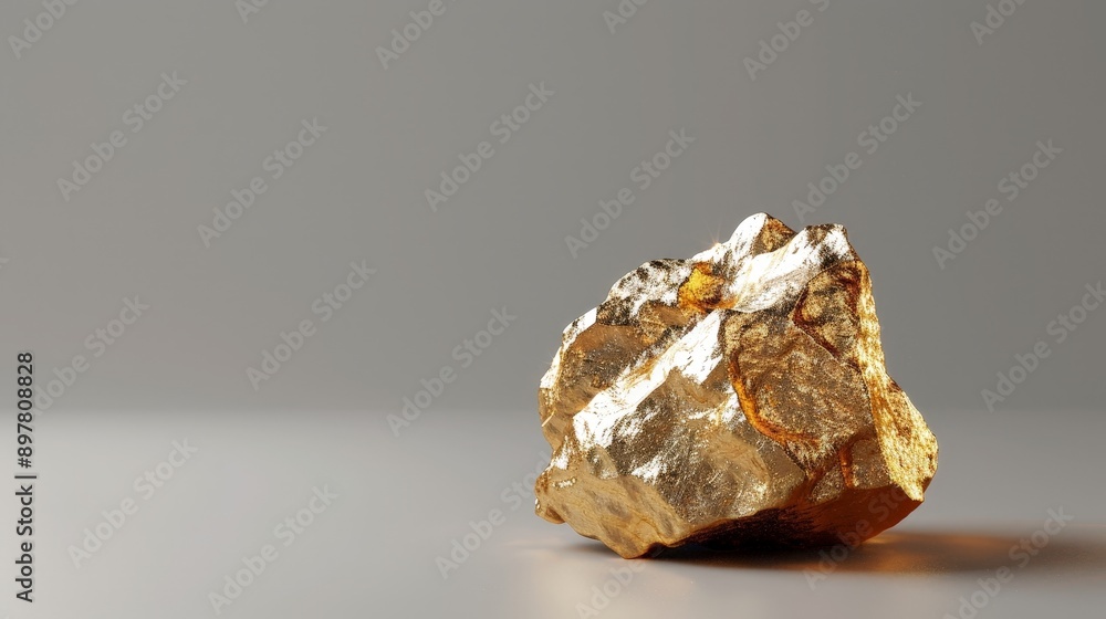 A gold nugget isolated on a clean surface, emphasizing its raw, natural value and connection to wealth. A gold nugget isolated on a clean surface, emphasizing its raw, natural value and connection to wealth.