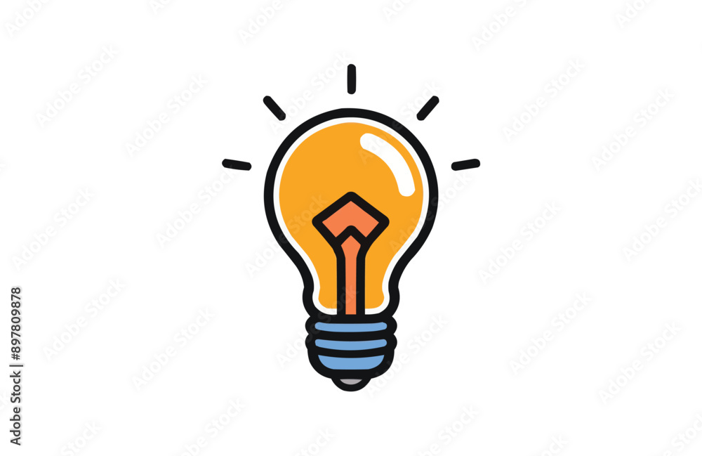 Idea icon isolated on white background. Beautiful color idea icon. Idea icon isolated on white background. Beautiful color idea icon.