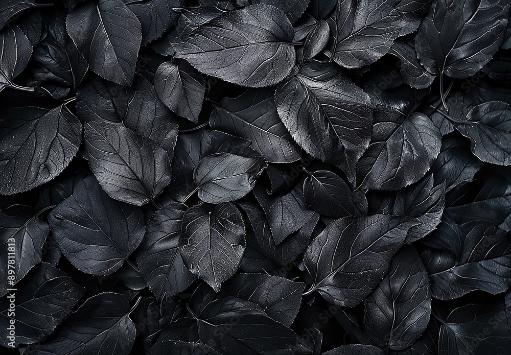 Moody Dark Leaves Background with Rich Texture and Contrast Moody Dark Leaves Background with Rich Texture and Contrast