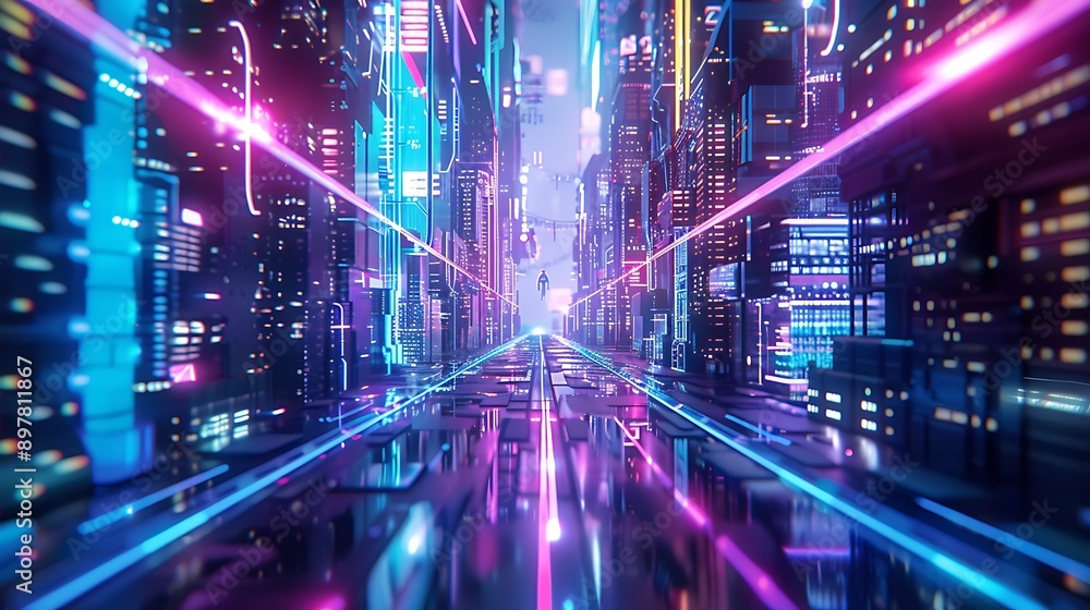 Neon Dreamscape 80s Retro Cyberpunk City in Vivid Detail Neon Dreamscape 80s Retro Cyberpunk City in Vivid Detail