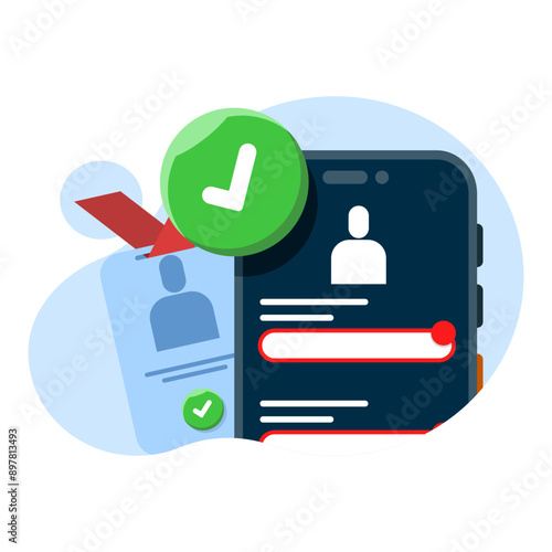 concept of complete profile form and personal data. online registration, fill in personal data, complete profile data information. registrants try to fill out the registration form. flat vector. photo