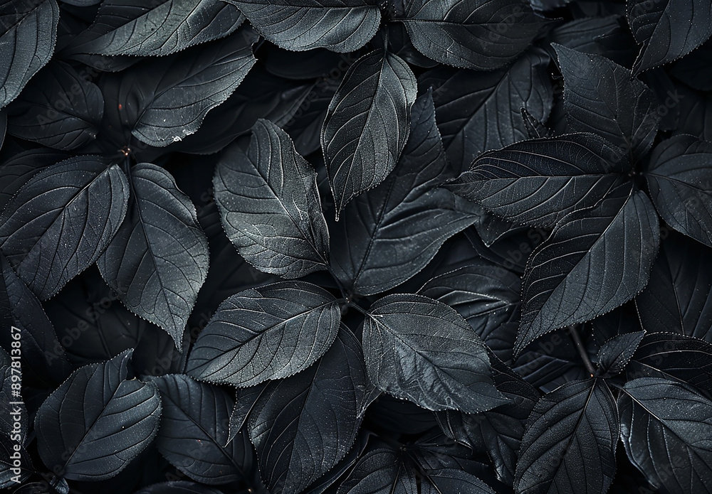 Moody Dark Leaves Background with Rich Texture and Contrast Moody Dark Leaves Background with Rich Texture and Contrast