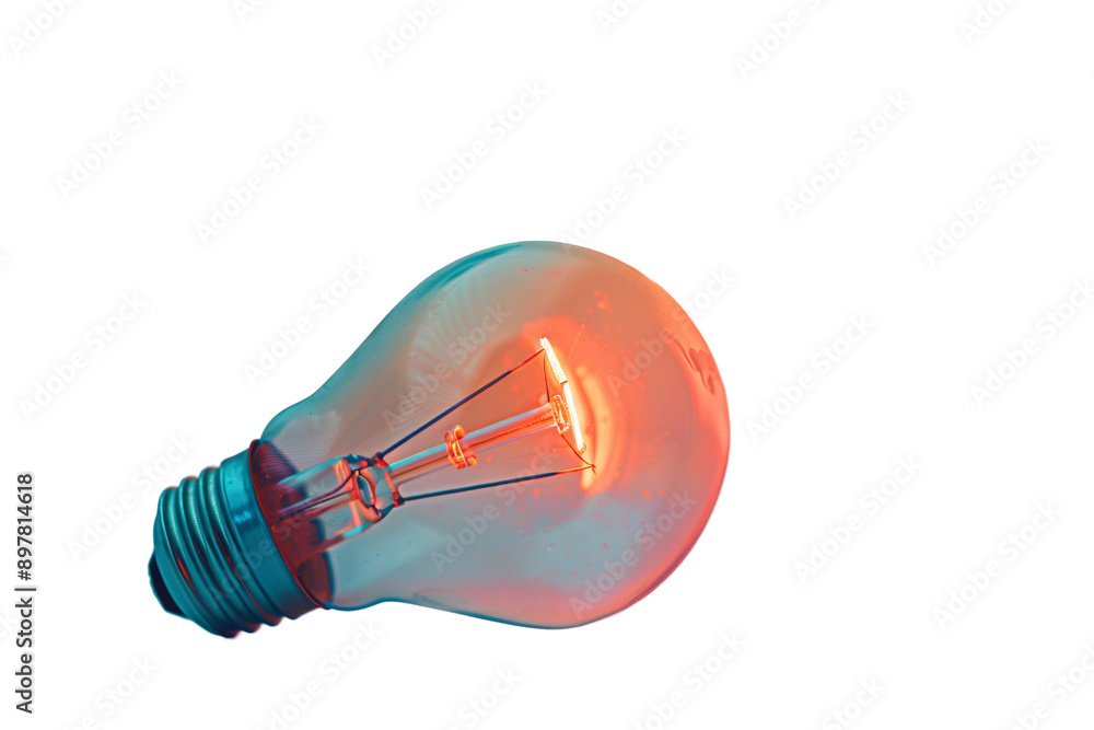 Light bulb with a warm orange glow isolated on a white transparent background Light bulb with a warm orange glow isolated on a white transparent background