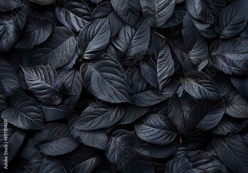 Moody Dark Leaves Background with Rich Texture and Contrast